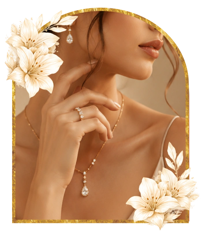 Elegant portrait with golden accents