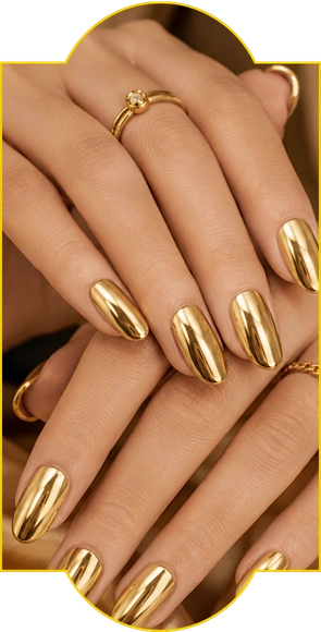 Golden elegance in hand and nail art