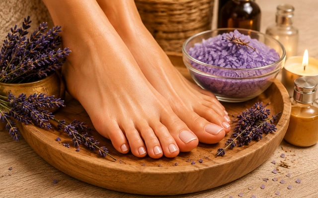 Relaxing spa moments with lavender