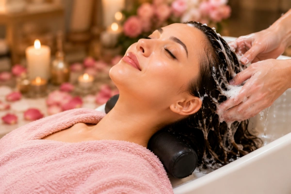 Serene spa hair wash experience